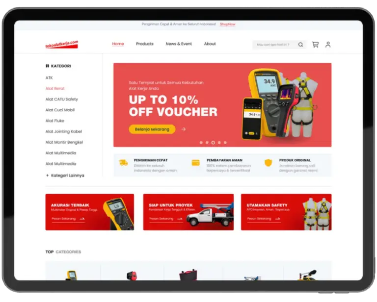 portofolio ecommerce toko alat kerja