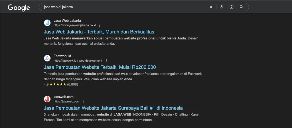 Bukti SEO Website
